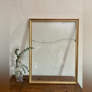 Vintage Mid Century Large Wood Frame with Glass